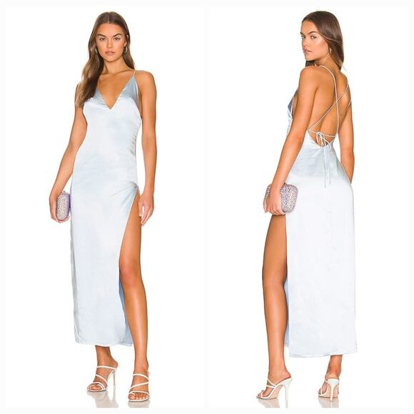 MORE TO COME Regina Maxi Dress in Baby Blue Medium - Picture 1 of 9